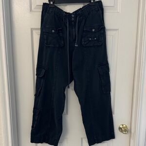 Free People Black Cargo Jogger Pants